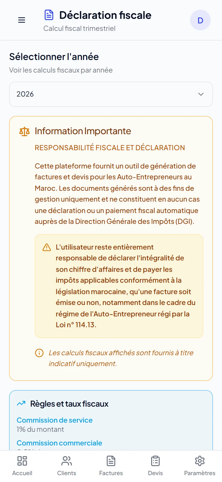 Declaration fiscale